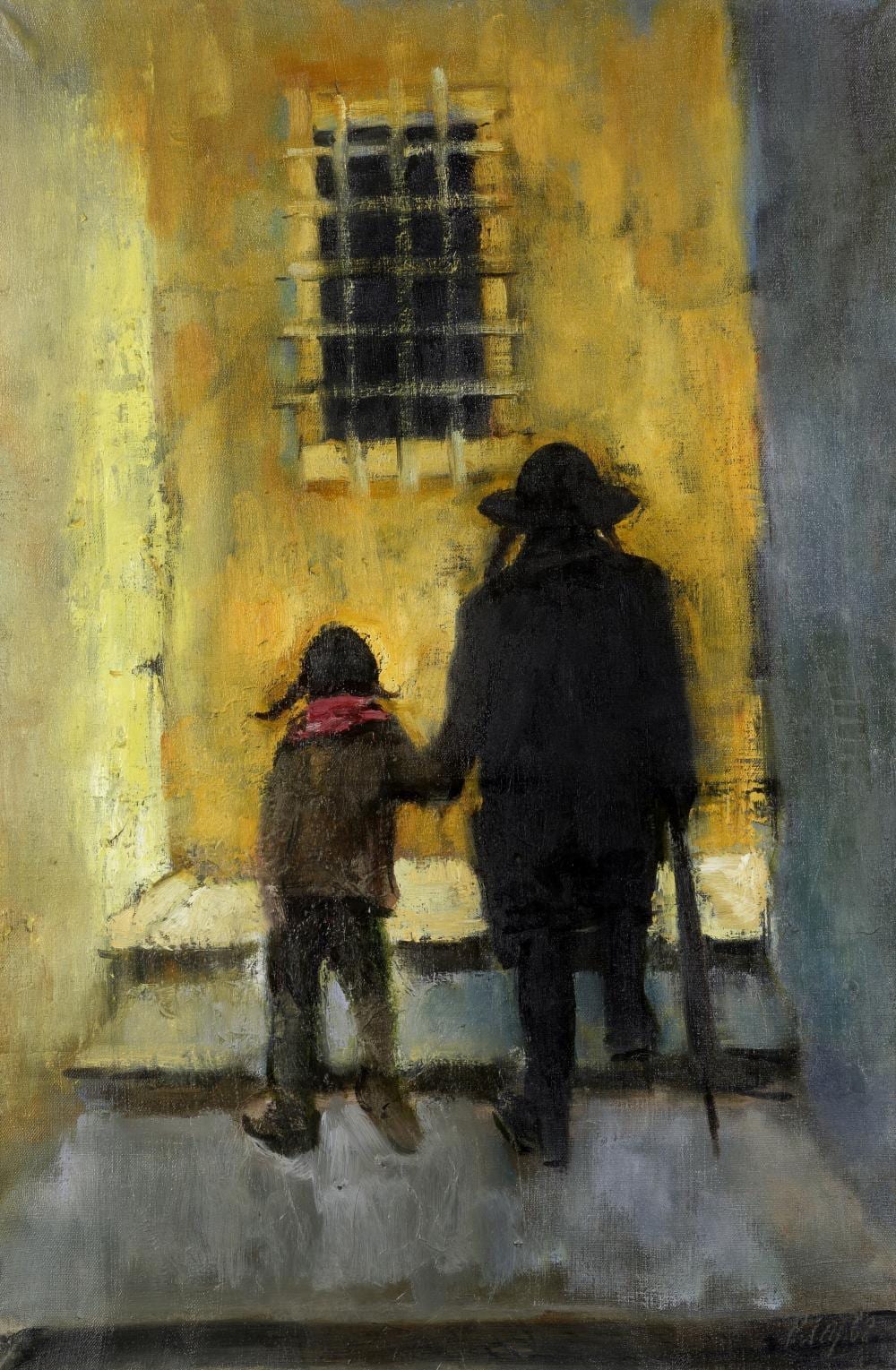 Harold Riley comparable auction result: harold riley british 1934 2023 leaving the western wall jerusalem