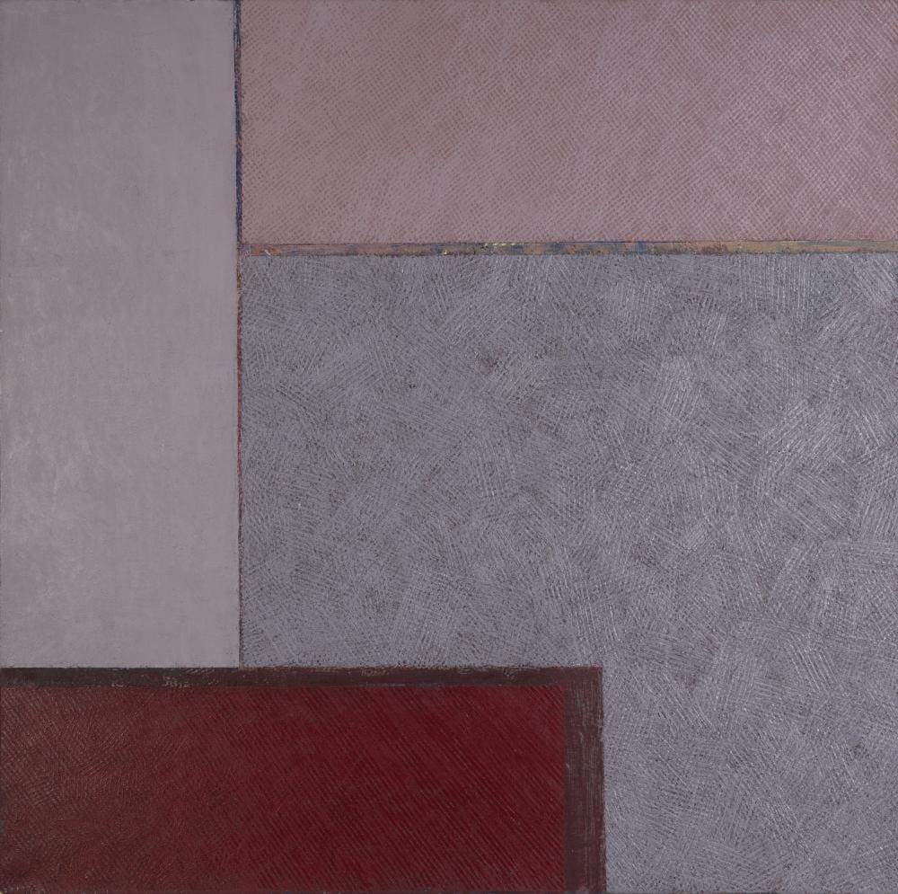 Alan Green comparable auction result: alan green british 1931 2003 red rectangle to grey angle unframed