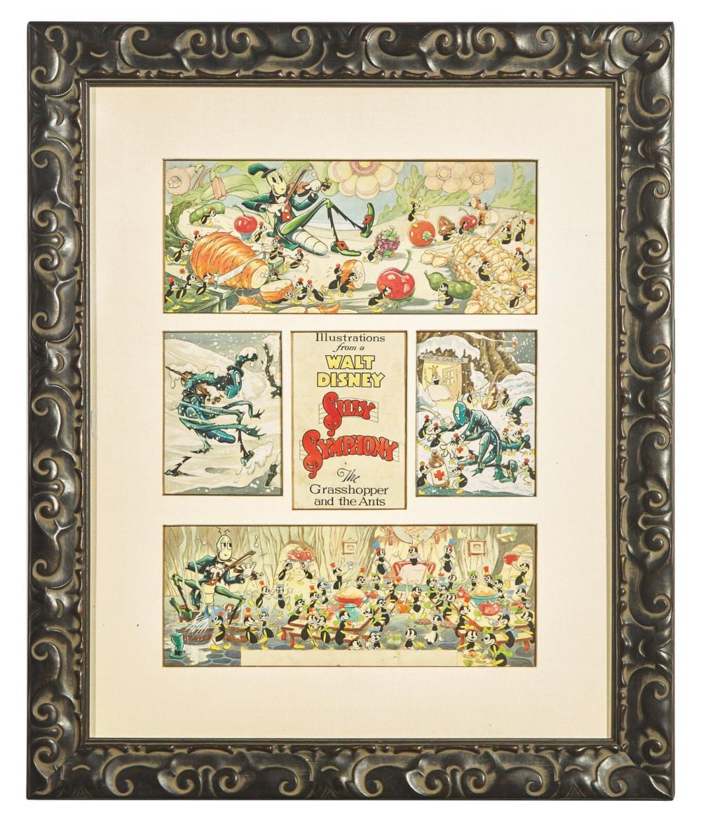 Tom Wood comparable auction result: tom wood american 1887 1940 the grasshopper and the ants original illustrations for walt disney s silly symphony good housekeeping 1934