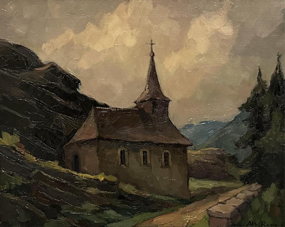 Albert Raty comparable auction result: albert raty 1889 1970 vue de l glise sainte marguerite la roche huile sur toile dimensions 48 x 39 cm