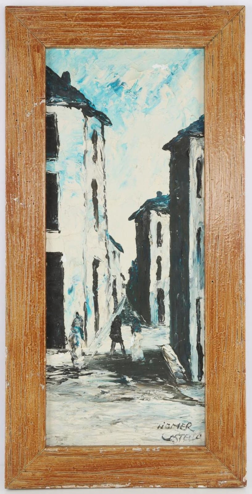 Homer Costello comparable auction result: homer costello oil painting street scene
