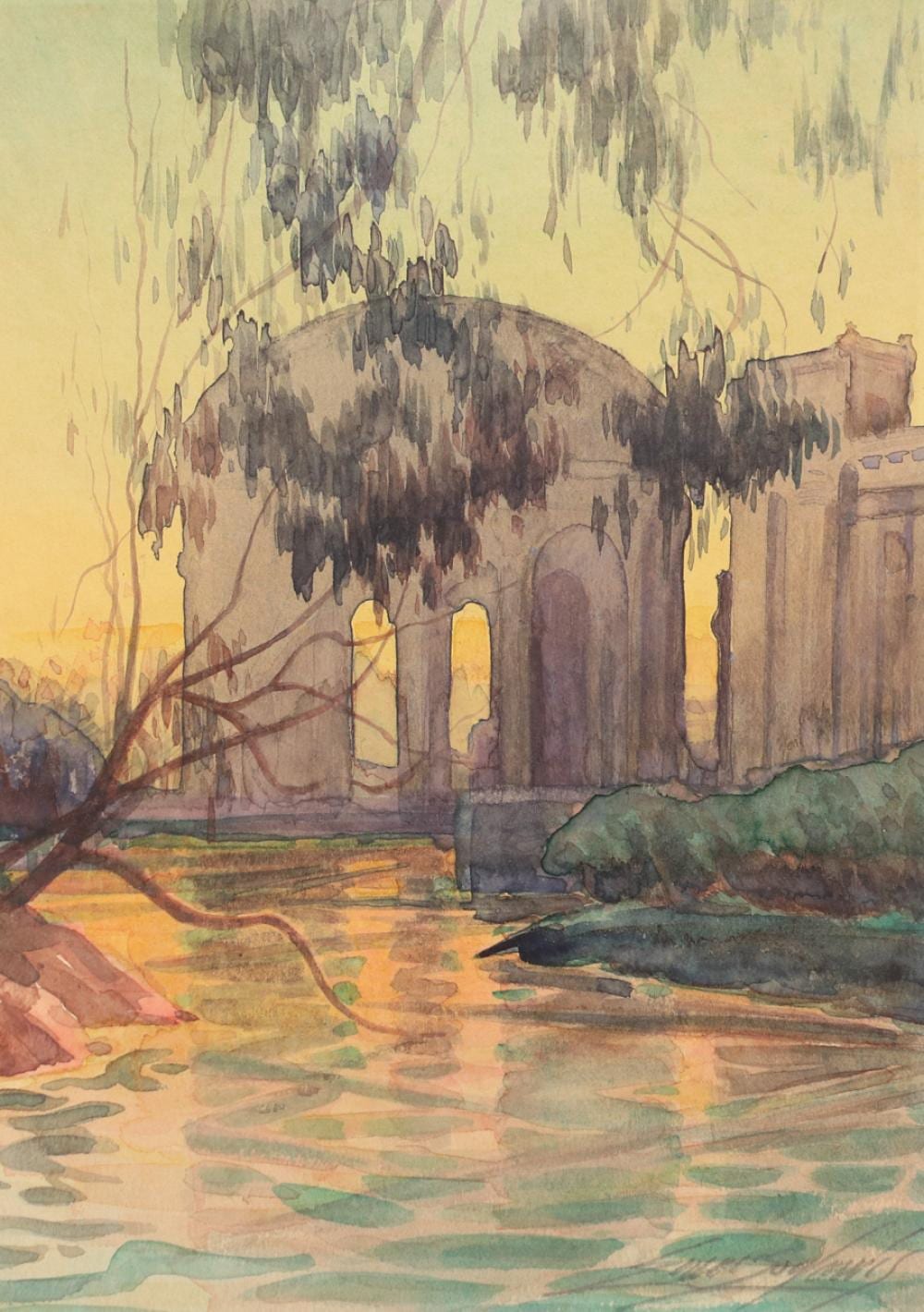 H. Emerson Lewis comparable auction result: emerson lewis 1892 1958 watercolor san francisco palace of fine arts c1930s