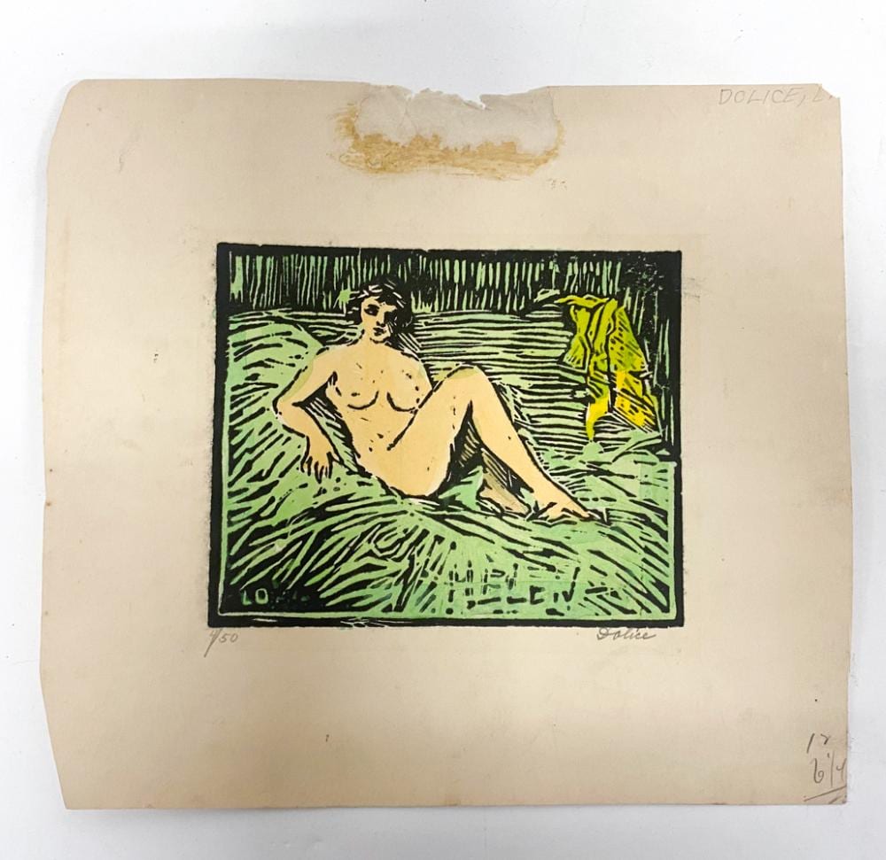 Leon Dolice comparable auction result: leon dolice 1892 1960 wood cut print
