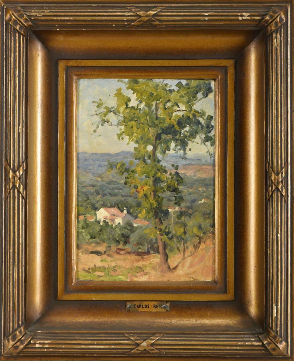 Carlos Reis comparable auction result: a countryside landscape with houses