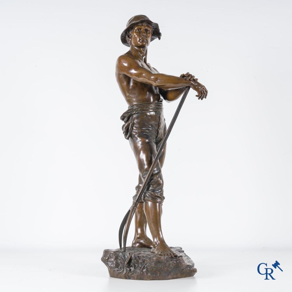 Charles Octave Levy comparable auction result: charles octave levy 1840 1899 faneur salon des beaux arts bronze statue with brown patina 19th century