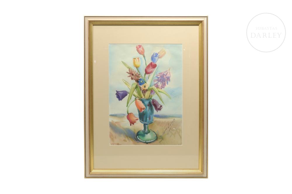 genaro lahuerta 1905 1985 vase with flowers · Subastas Darley · 2025-03-27 Genaro Lahuerta comparable auction result: genaro lahuerta 1905 1985 vase with flowers