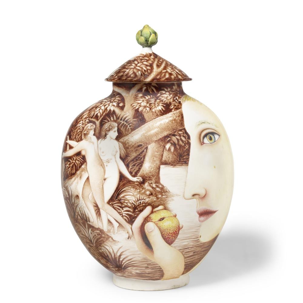 Kurt Weiser comparable auction result: kurt weiser born 1950 confidential1998cast porcelain with china paint incised weiser height 18in 45 7cm width 12in 30 5cm depth 8in 20cm