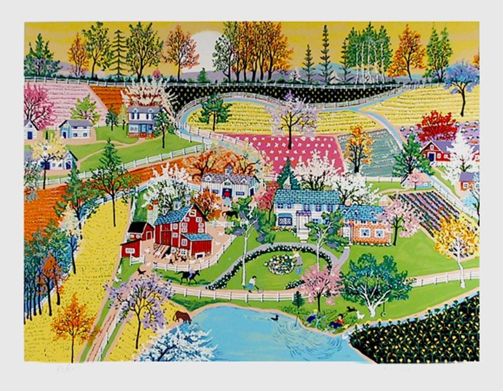 Kay Ameche comparable auction result: kay ameche spring in gettysburg screenprint