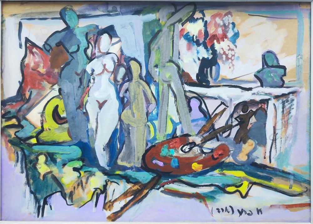Esther Perez Arad comparable auction result: esther peretz arad 1921 2005 nude section painting in the studio