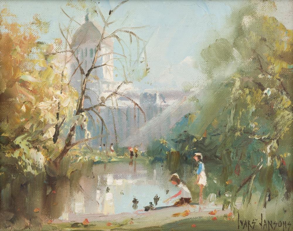 Ivars Jansons comparable auction result: ivars jansons 1939 2017 melbourne exhibition buildings oil on canvas board signed lower right ivars jansons 19 x 24cm 27 x 32cm overall