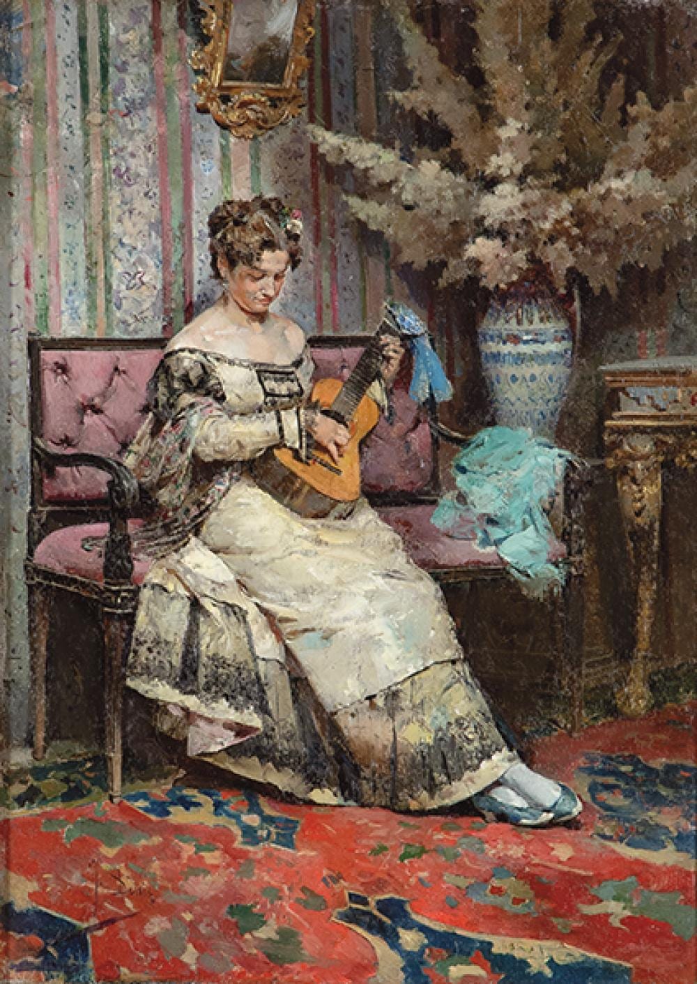 José Denis Belgrano comparable auction result: jos denis belgrano lady playing the mandolin