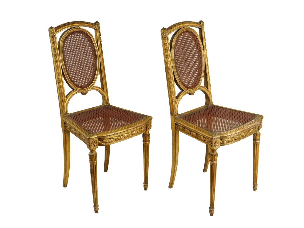ANTIQUE FRENCH 19TH C LOUIS XVI STYLE CANE CHAIRS sold by Antique Arena Inc, lot 268 — auction record photograph