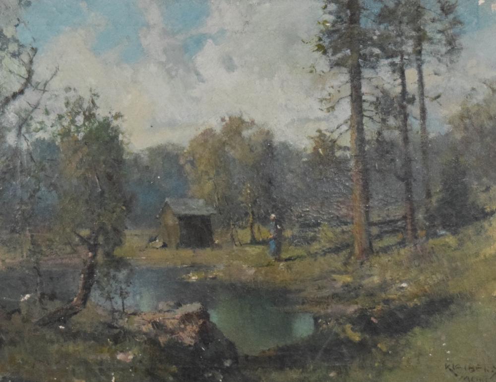 Fritz Klaiberg comparable auction result: fritz klaiberg oil on canvas figure in landscape