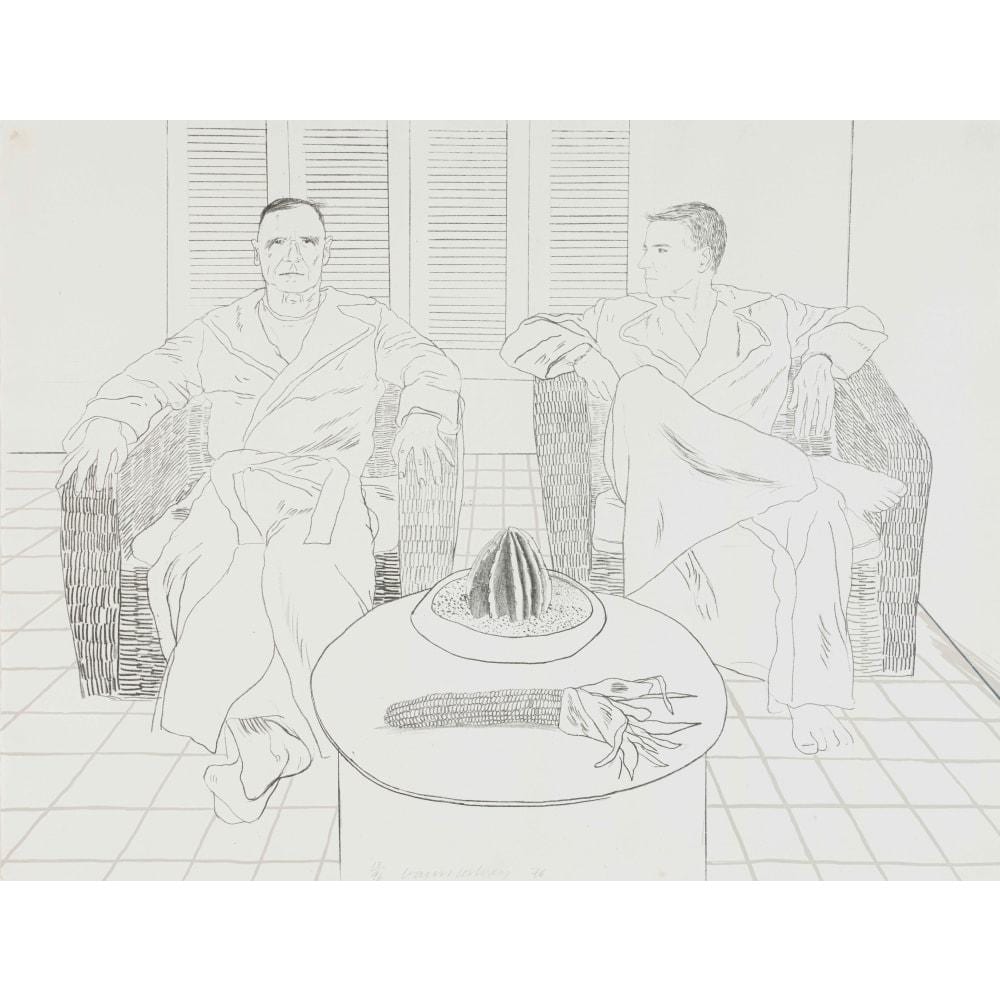 Christopher Isherwood comparable auction result: david hockney british 1937 christopher isherwood and don bachardy