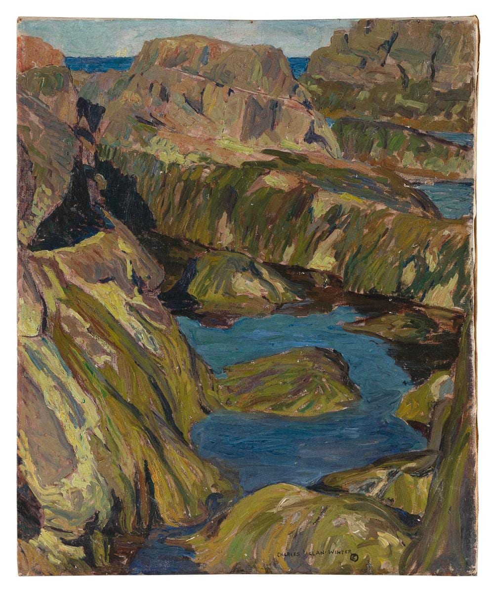 Charles Allan Winter comparable auction result: charles allan winter massachusetts new york 1869 1942 rocky coastal scene gloucester massachusetts oil on canvas 23 5 x 19 5 unframed