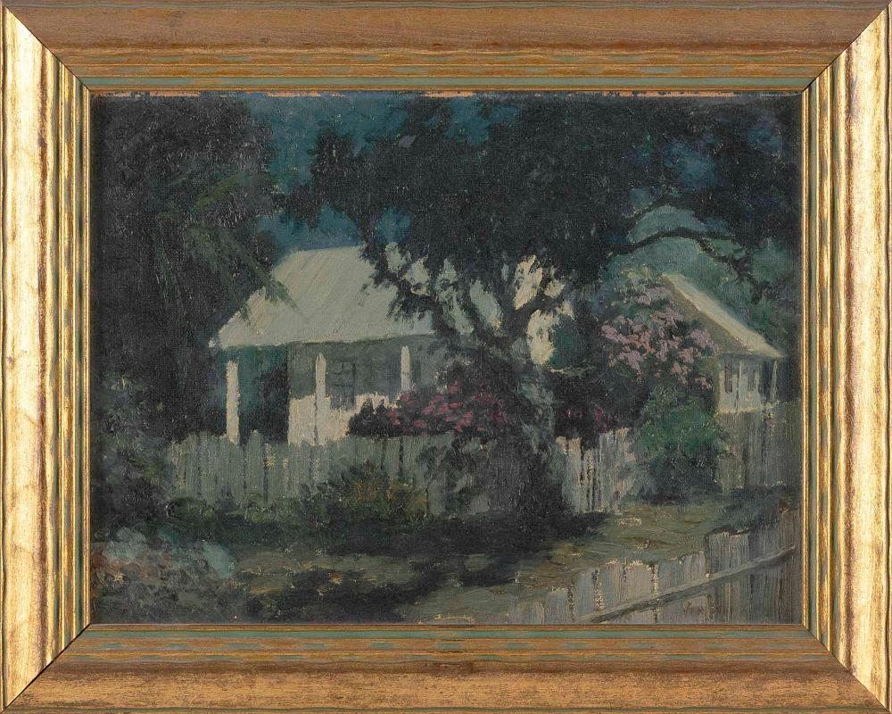 chester k van nortwick massachusetts new hampshire rhode island 1881 1944 view of a florida cabin oil on canvas board 9 x 12 framed 12 x 14 5 · Eldred's · 2025-04-04 Chester K. Van Nortwick comparable auction result: chester k van nortwick massachusetts new hampshire rhode island 1881 1944 view of a florida cabin oil on canvas board 9 x 12 framed 12 x 14 5