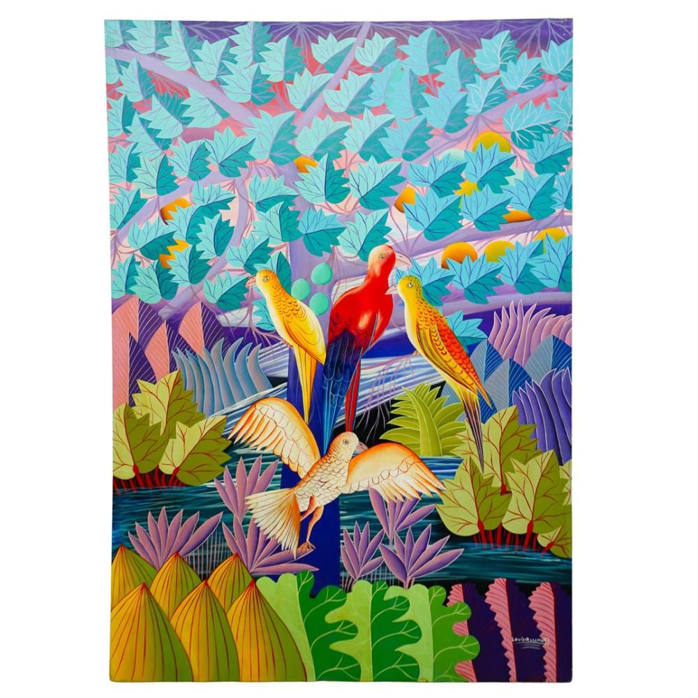 Louis Rosemond comparable auction result: louis rosemond haitian b 1957 large haitian folk art oil on canvas