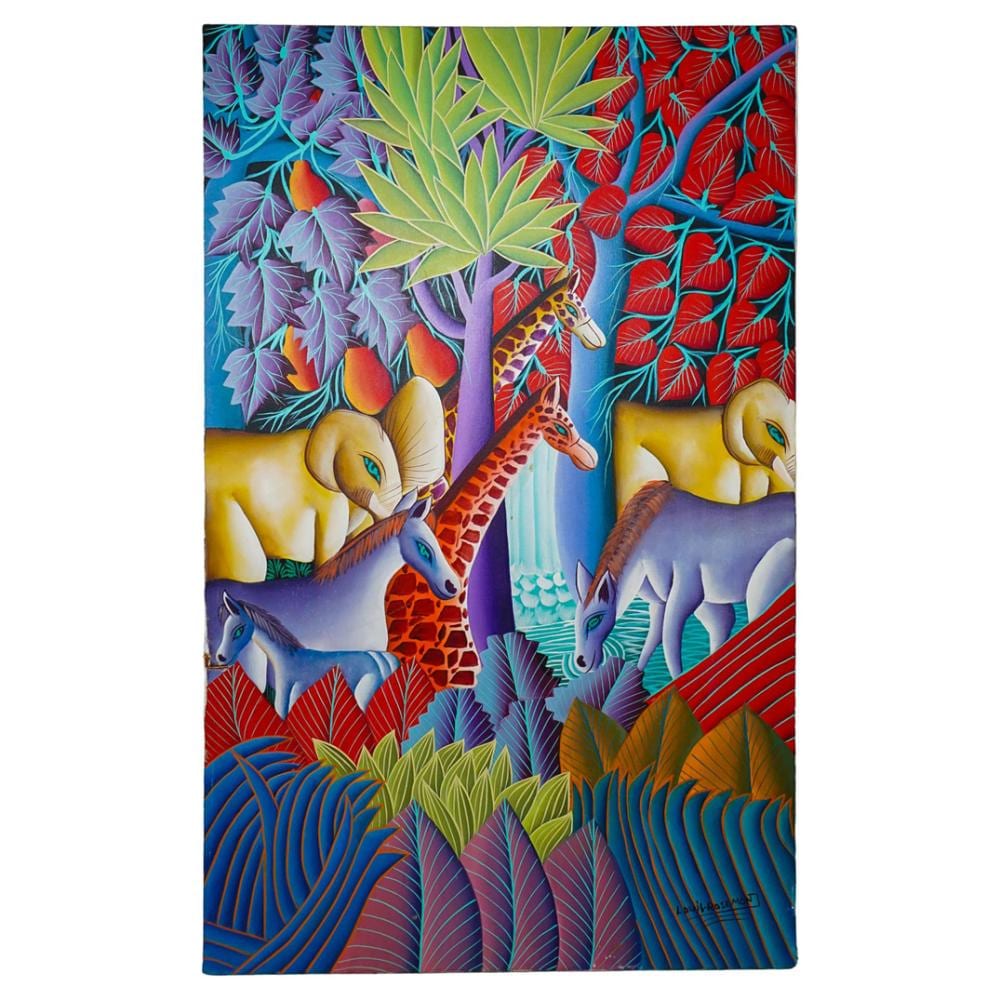 Louis Rosemond comparable auction result: louis rosemond haitian b 1957 haitian folk art oil on canvas painting