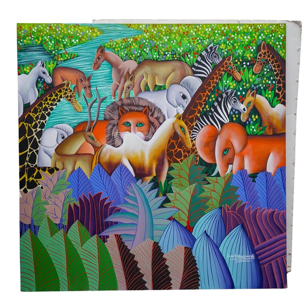 Louis Rosemond comparable auction result: louis rosemond haitian b 1957 haitian folk art oil on canvas
