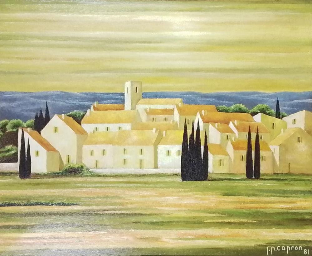 Jean-Pierre Capron comparable auction result: jean pierre capron hameau en provence oil on canvas