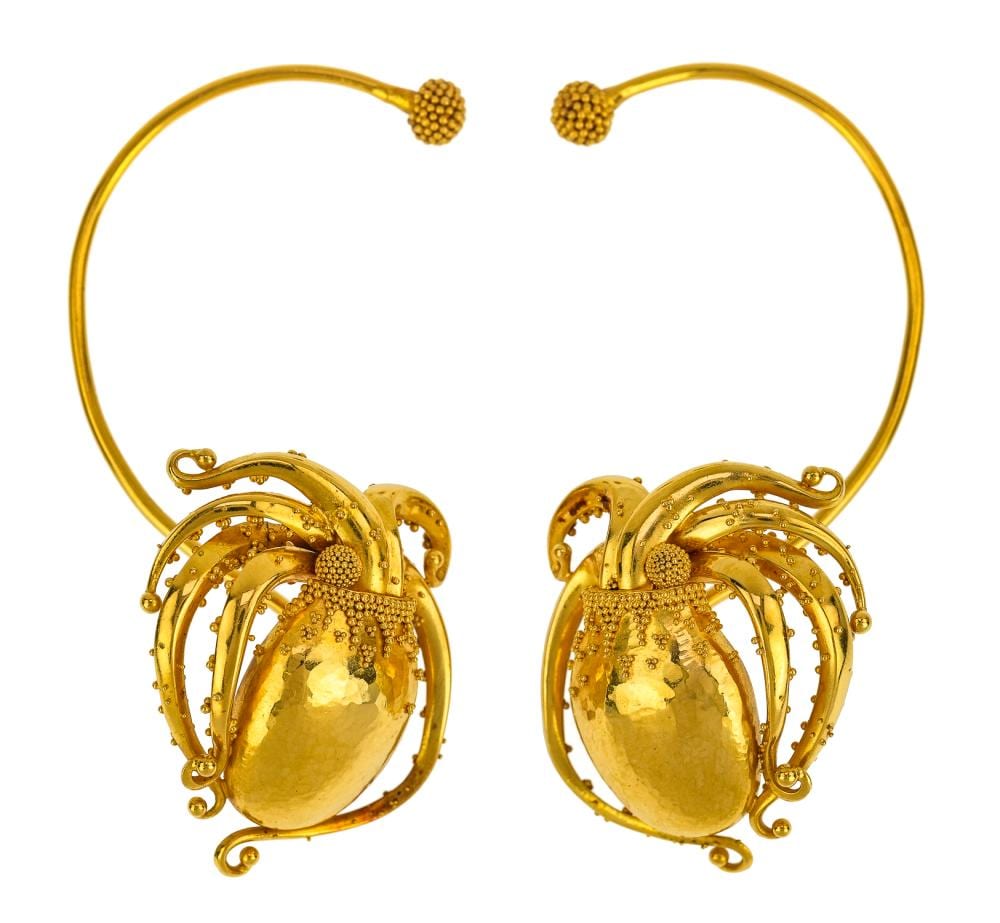 John Paul Miller comparable auction result: john paul miller 18k cephalopod earrings
