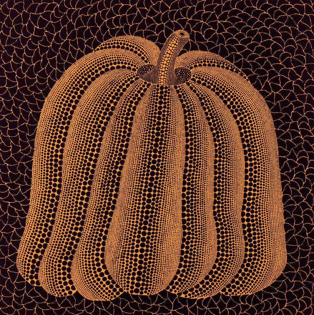 Yayoi Kusama (B. 1929). PUMPKIN (HRU). acrylic on canvas100 x 100 cm. (39 3 comparable sale