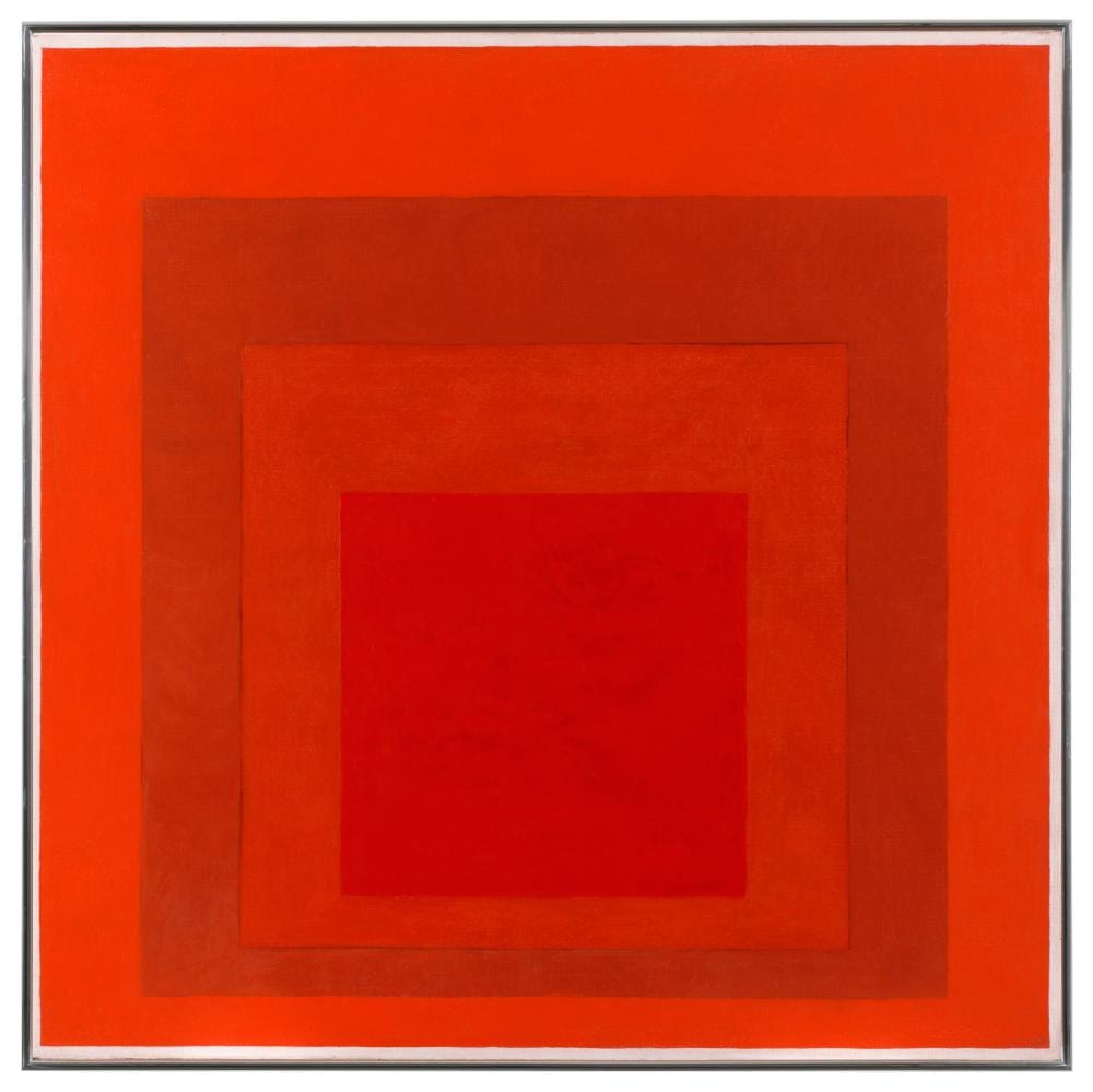 Josef Albers (1888-1976). Homage to the Square: Between 2 Scarlets. oil on comparable sale
