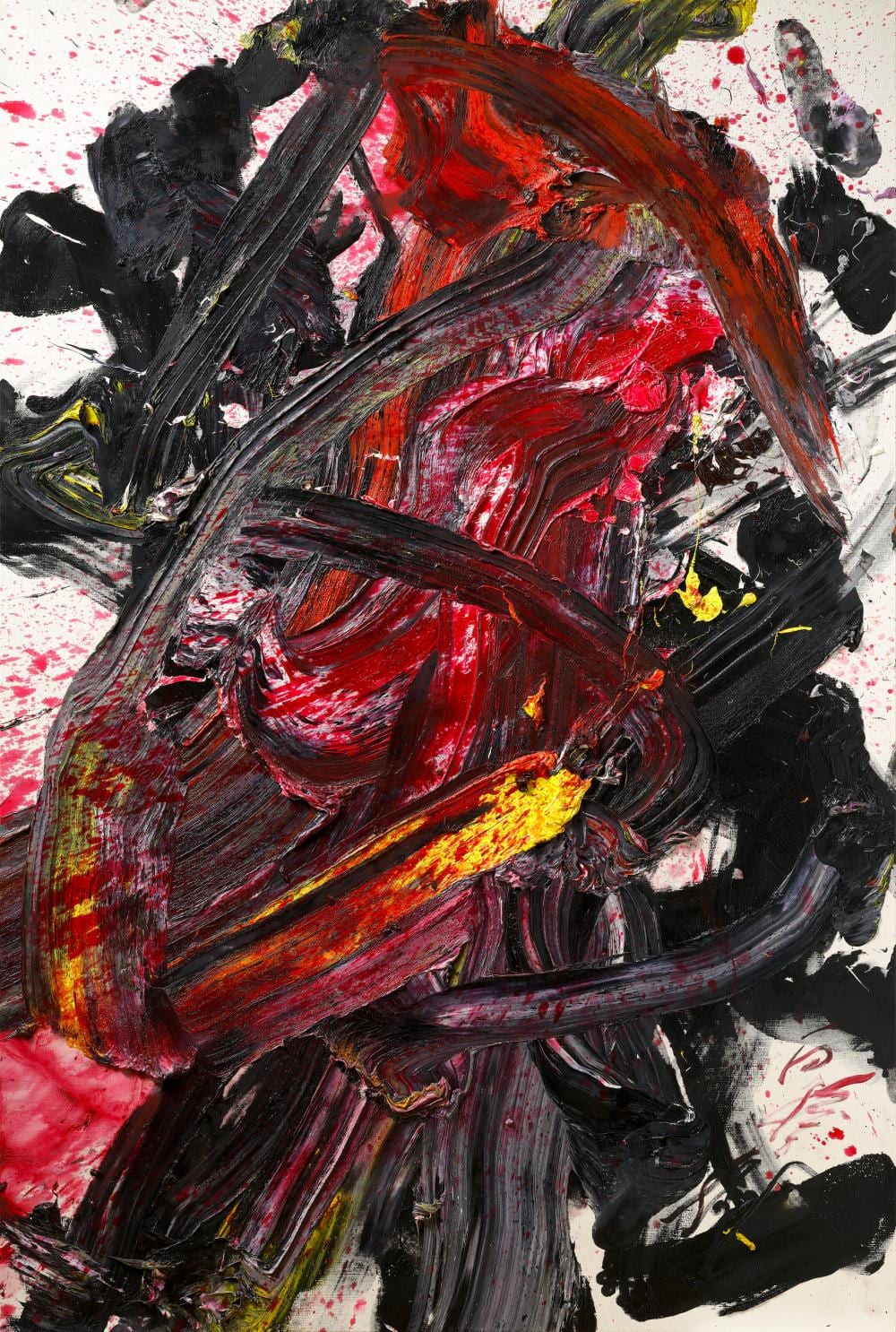 Kazuo Shiraga (1924-2008). Onkurodanau Unjaku. oil on canvas193 x 130 cm. ( comparable sale