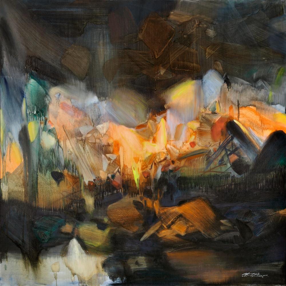 Chu Teh-Chun (ZHU DEQUN, 1920-2014). Épisode flamboyant (Blazing Episode). comparable sale