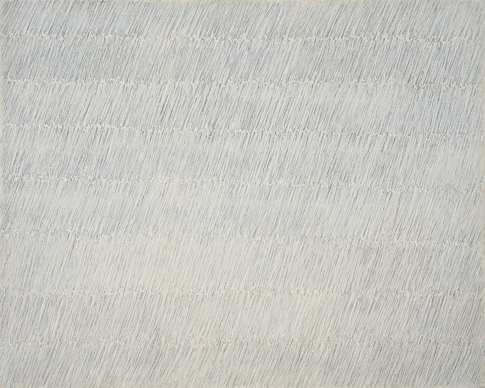 Park Seo-Bo (1931-2023). Écriture?No. 60-73. oil and pencil on canvas130 x comparable sale