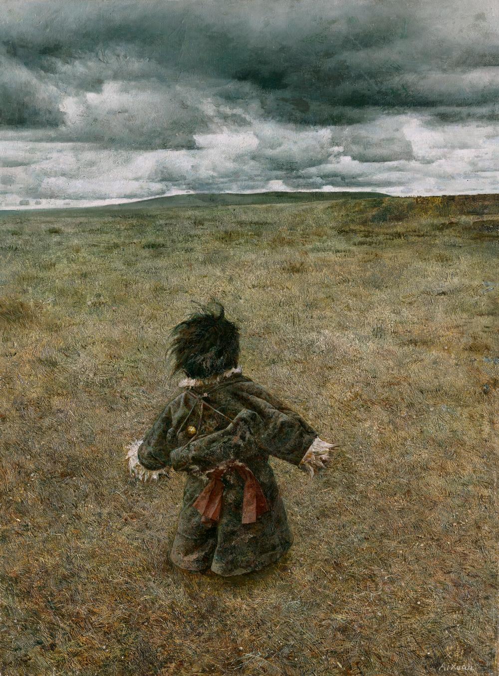 Xuan Ai comparable auction result: ai xuan b 1947 cold rain wind oil on canvas81 2 x 60 2 cm 32 x 23
