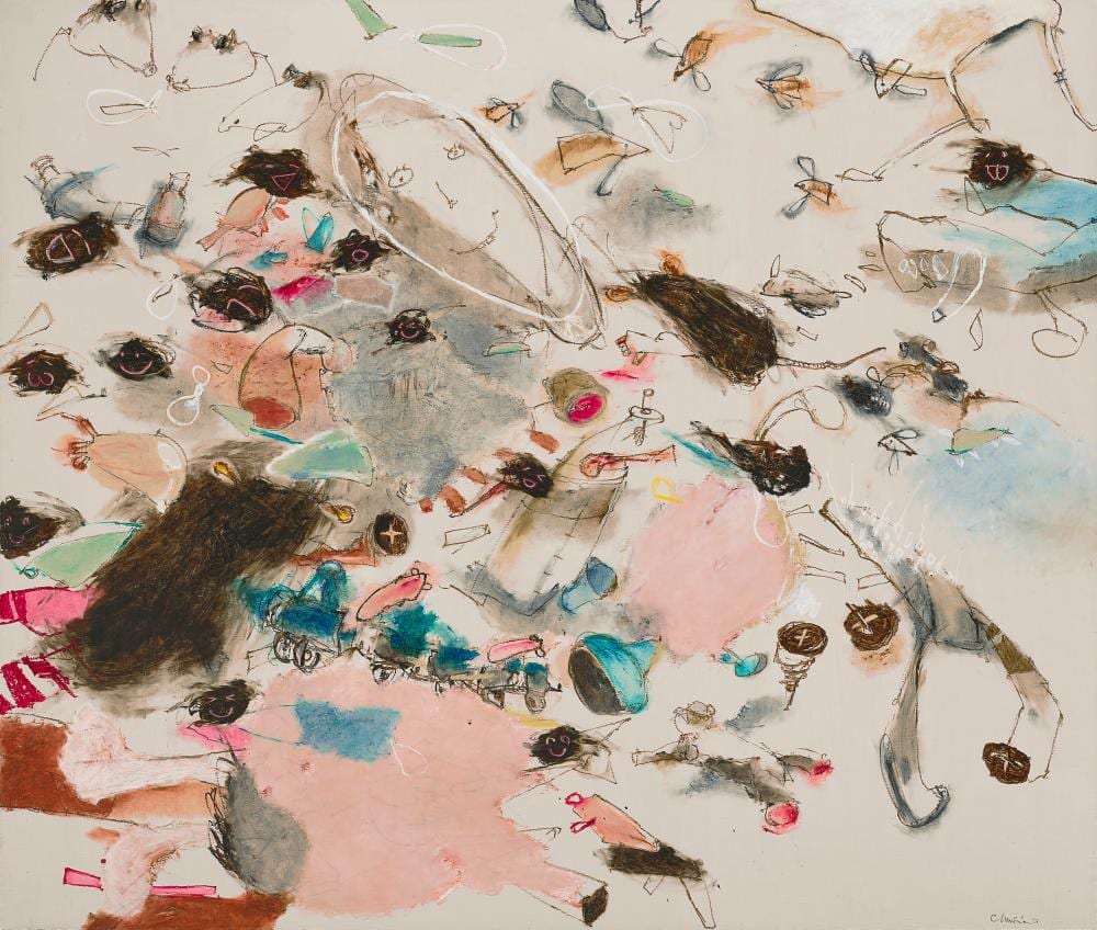 Christine Ay Tjoe (B. 1973). The Flying Balloon. oil on canvas170 x 200 cm. comparable sale