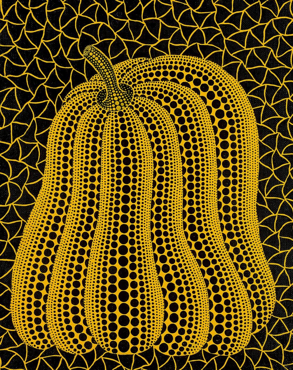 Yayoi Kusama (B. 1929). Pumpkin. acrylic on canvas27 x 22 cm. (10 5/8 x 8 5 comparable sale