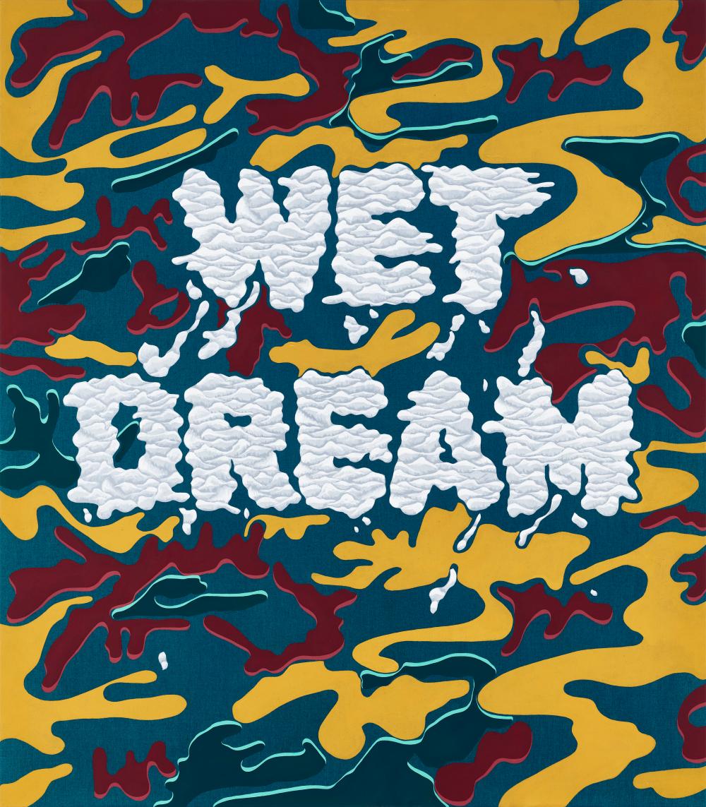 Joel Mesler comparable auction result: joel mesler b 1974 untitled wet dream pigment on linen203 2 x 177 8