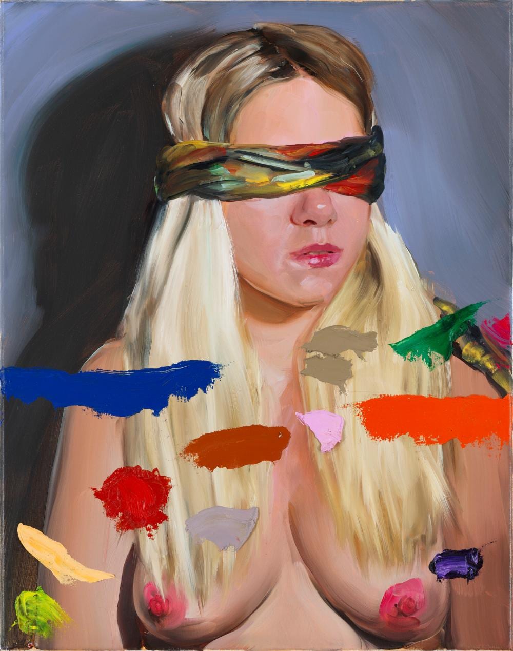 Jenna Gribbon comparable auction result: jenna gribbon b 1978 necessary constraints oil on canvas71 1 x 55 9 cm