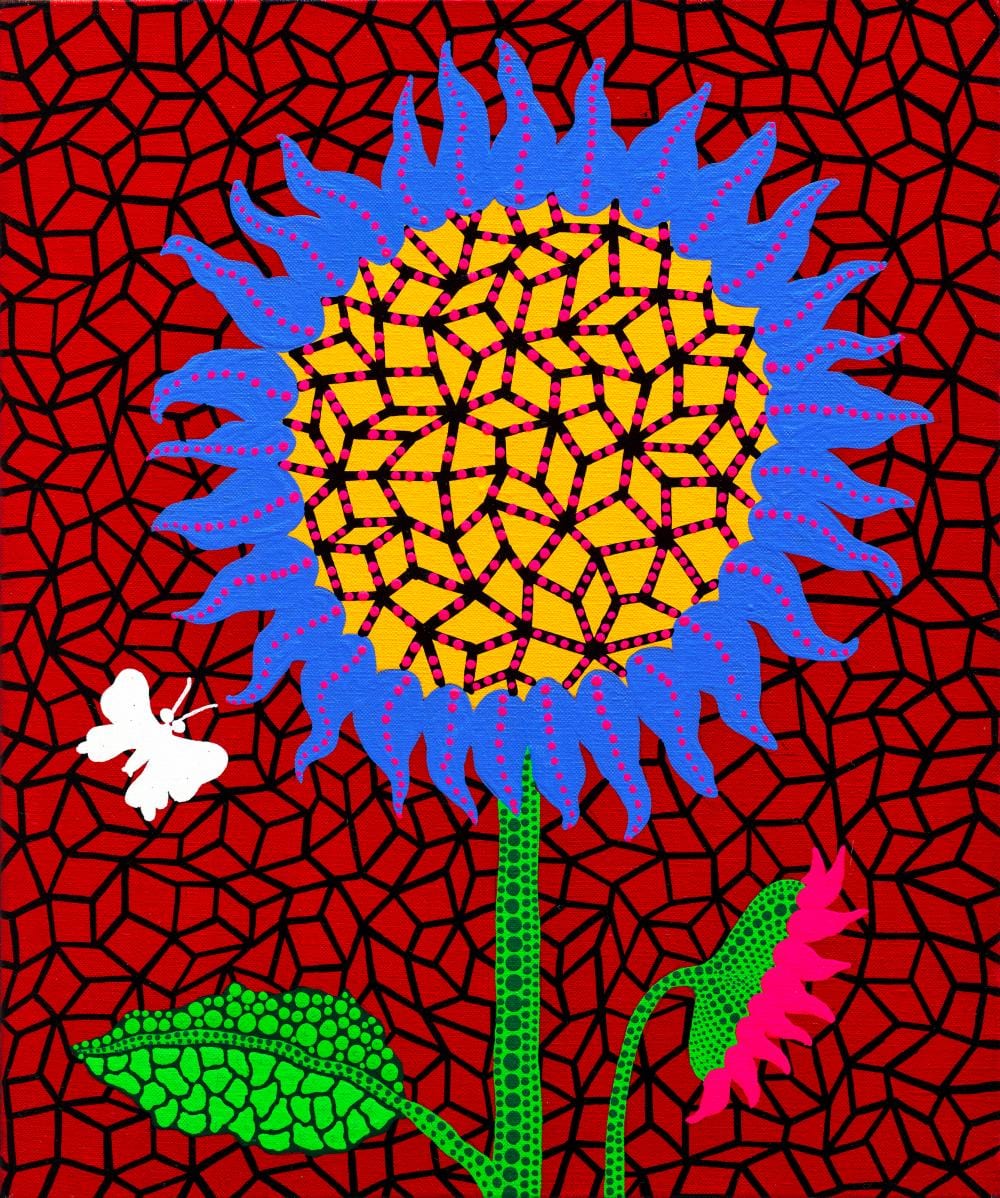 Yayoi Kusama (B. 1929). Sunflower. acrylic on canvas45.5 x 38 cm. (17 7/8 x comparable sale