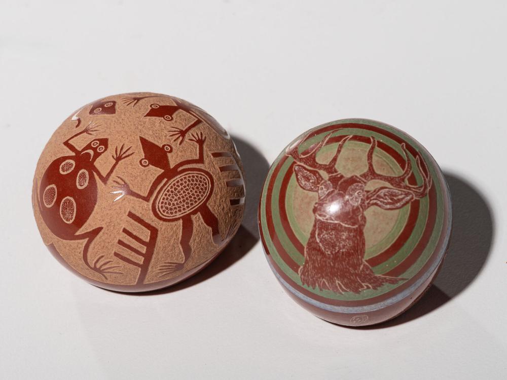 Joseph Lonewolf comparable auction result: joseph lonewolf santa clara 1932 2014 miniature sgraffito pottery seed jars