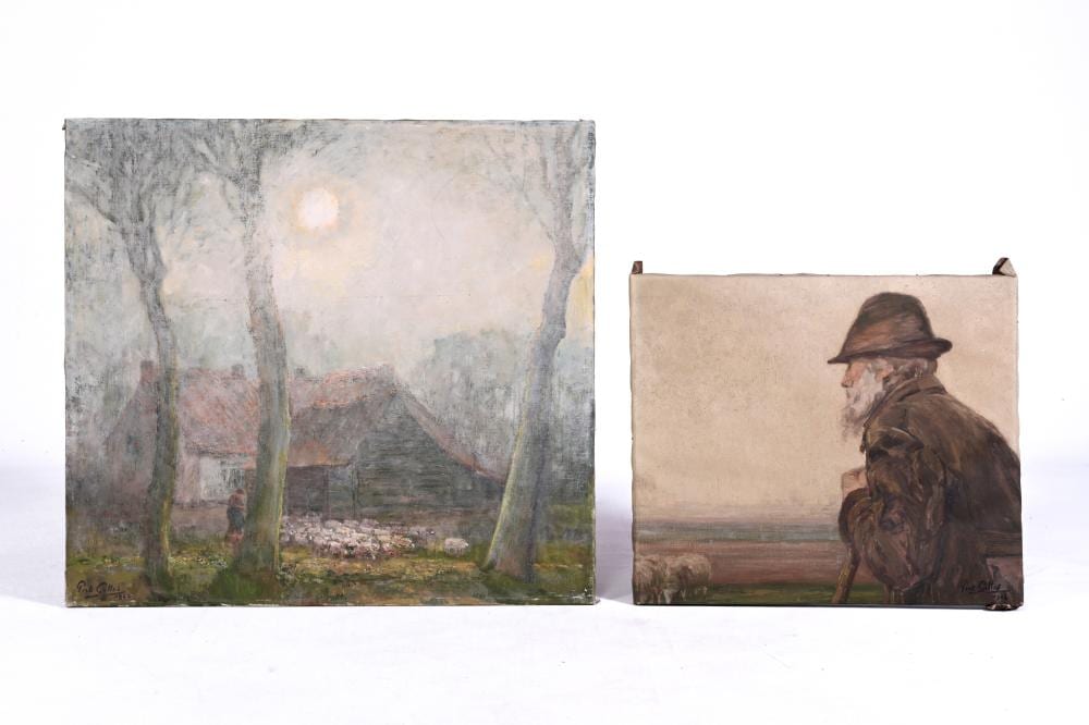 Piet (1887) Gillis comparable auction result: piet gillis 1887 1965 two scenes with a shepherd and his flock oil on canvas dated 1922 and 1944