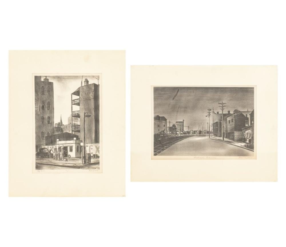 Richard Crist comparable auction result: richard crist etc cityscape lithographs 2