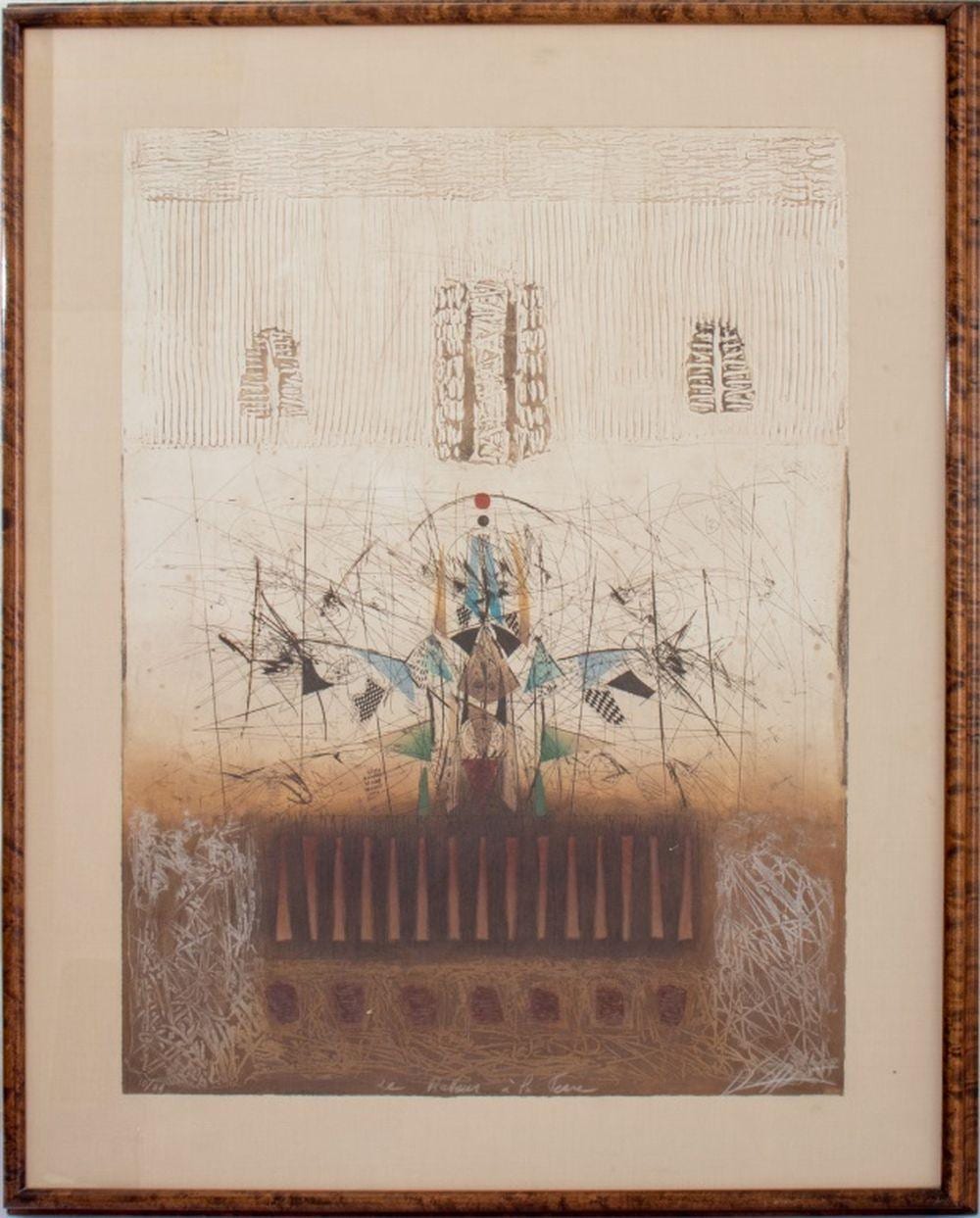 Georges Dussau comparable auction result: georges dussau retour a la terre color etching