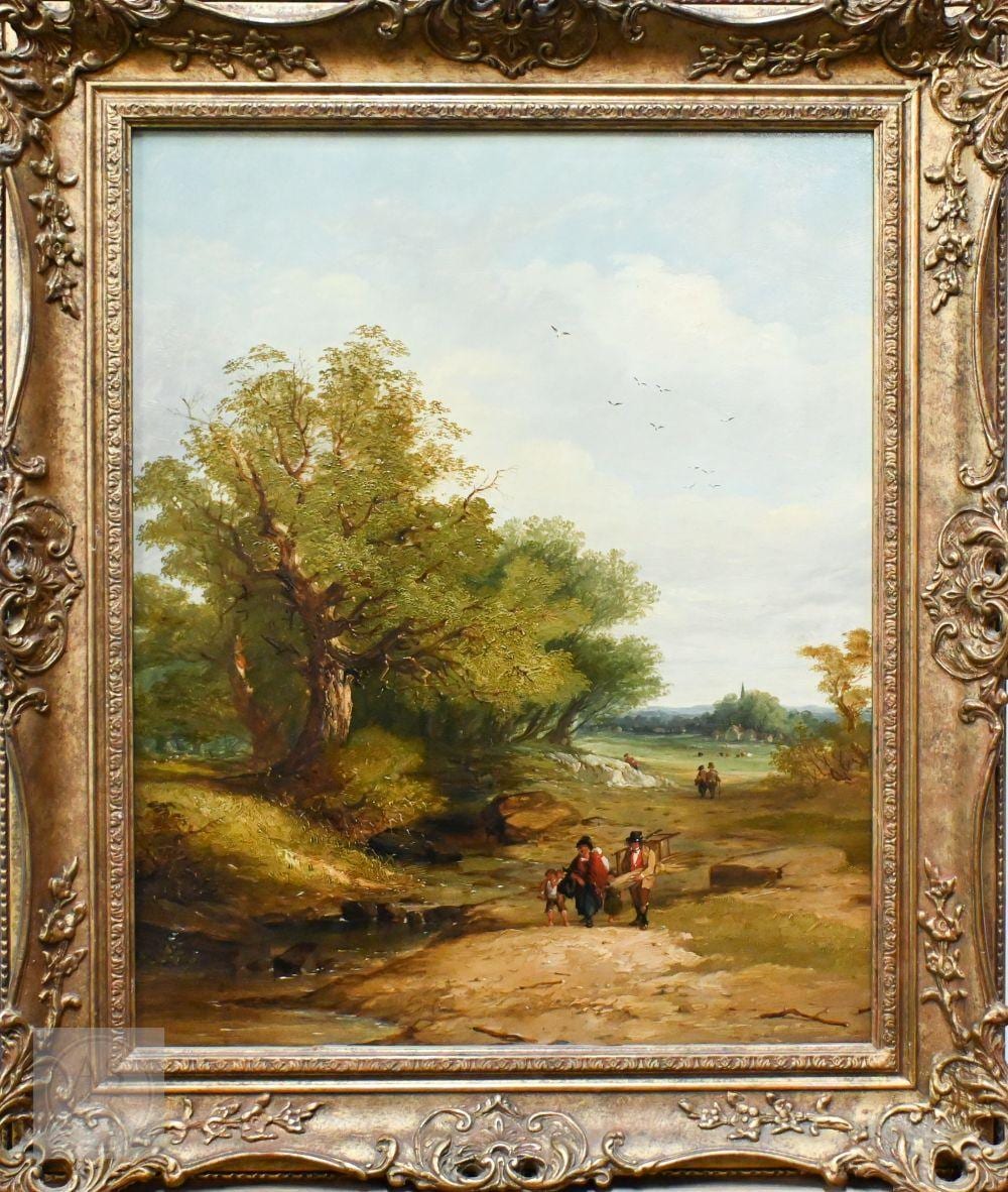 Edward Charles Williams comparable auction result: edward charles williams 1807 81 a wooded landscape with a chair caner and his family by a