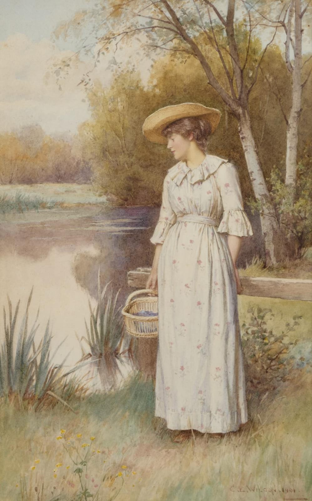 Charles Edward Wilson comparable auction result: charles edward wilson 1853 1941 a lady by the river