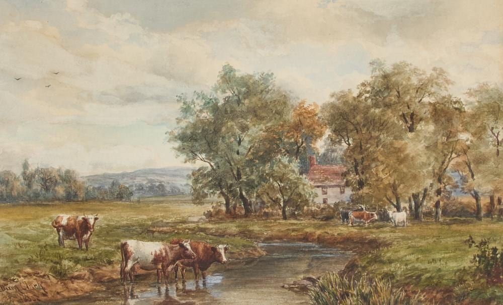 Joseph Dixon Clark comparable auction result: joseph dixon clark 1849 1944 cattle by a river