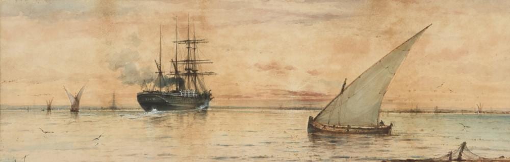 Albert Ernest Markes comparable auction result: albert ernest markes 1865 1901 steam ship and yachts off the coast