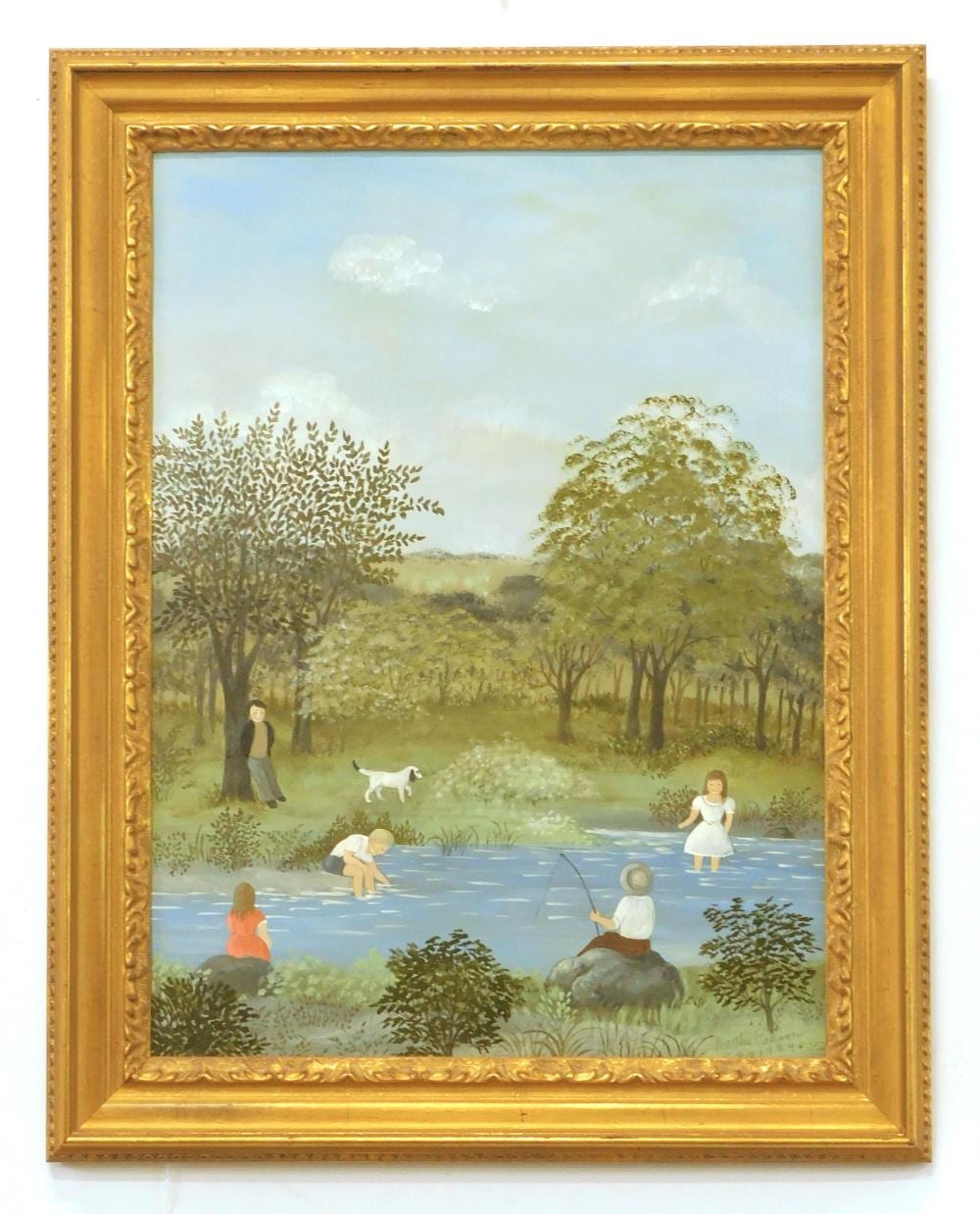 Martha Cahoon comparable auction result: martha cahoon children at the pond