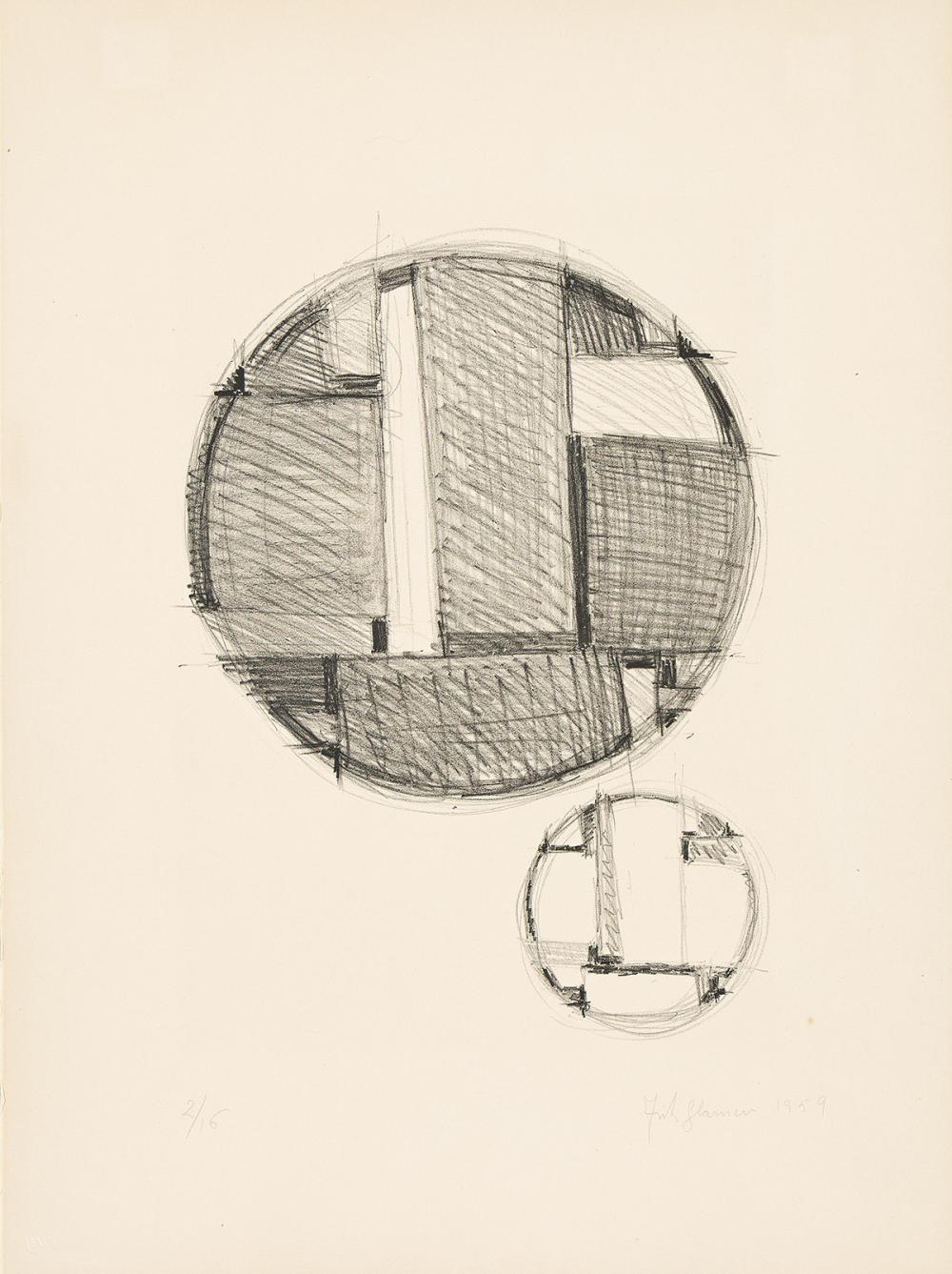 Fritz Glarner comparable auction result: fritz glarner 1899 1972 drawing for a tondo