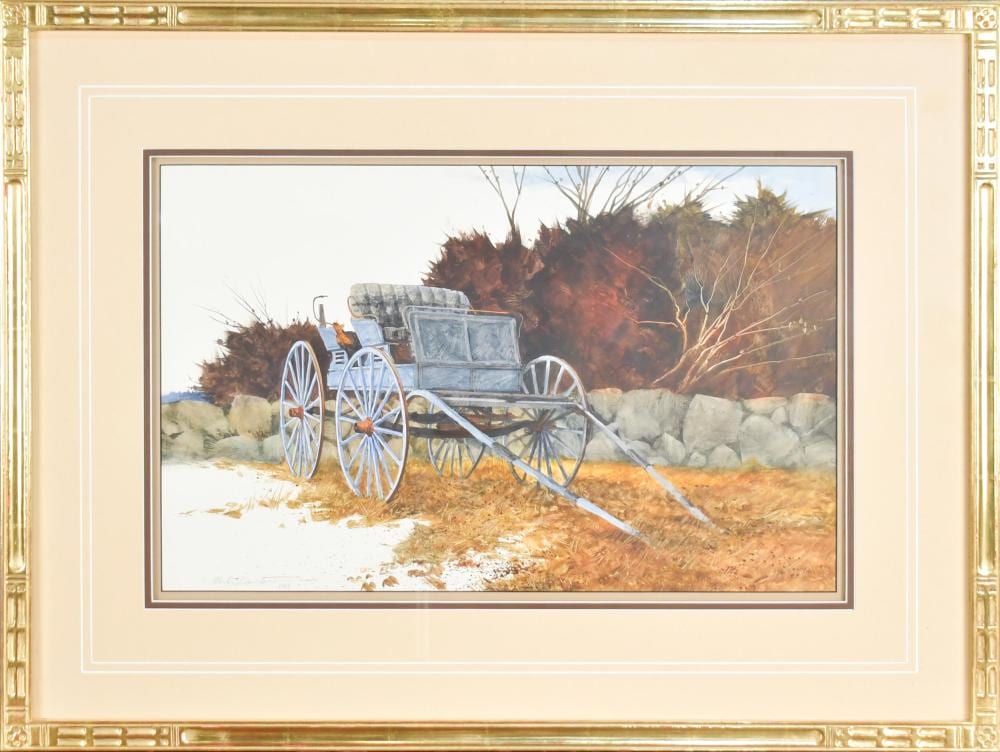 Neil Drevitson comparable auction result: neil drevitson watercolor blue wagon