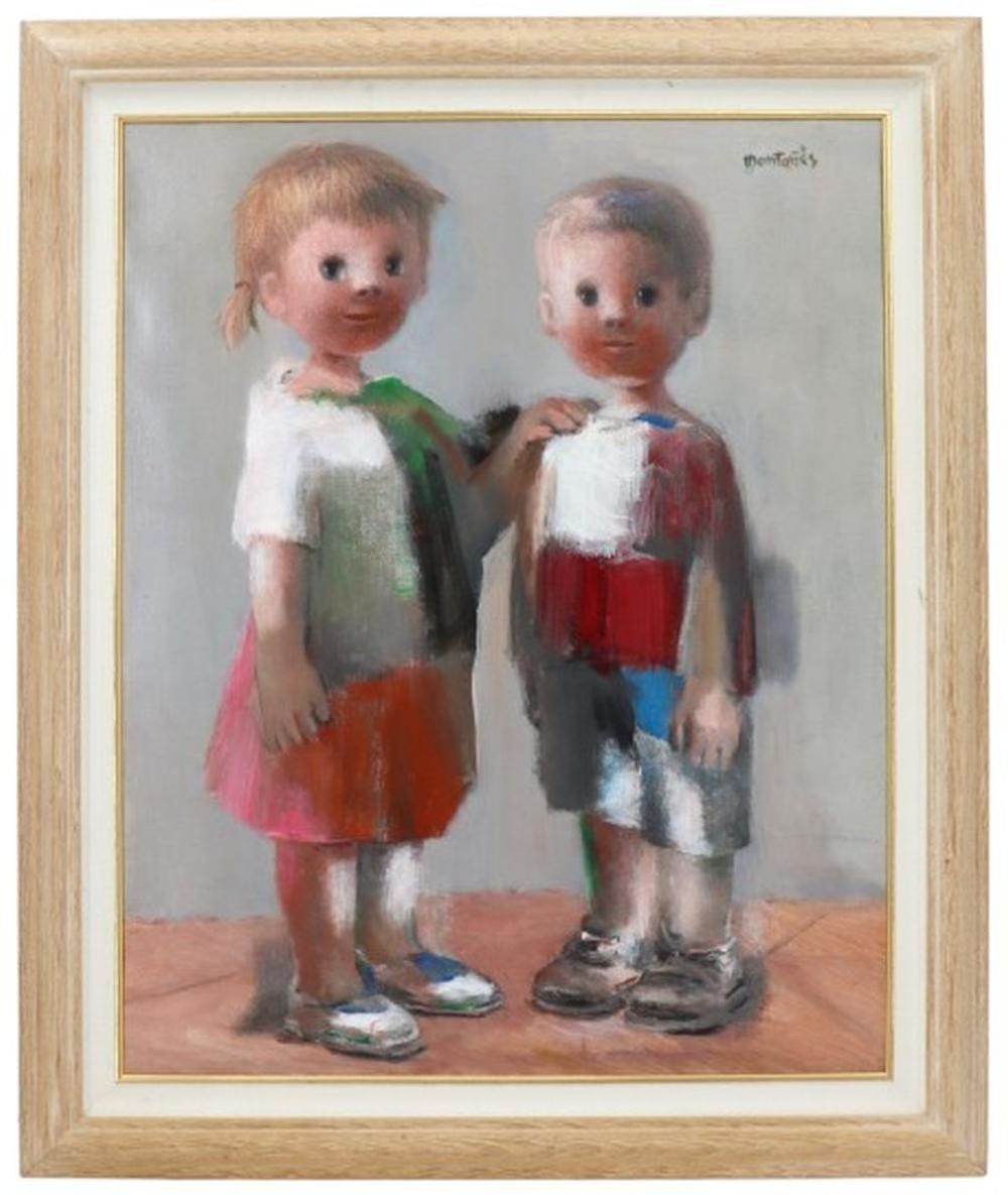 Jose Montanes comparable auction result: jose montanes 1919 1998 spanish portrait for grandma oil on canvas painting