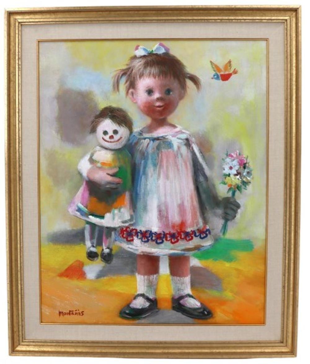Jose Montanes comparable auction result: jose montanes 1919 1998 spanish oil on canvas ready for the party