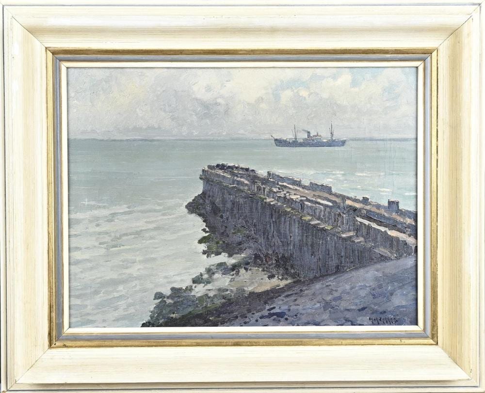 Henk Dekker comparable auction result: henk dekker pier with cargo ship